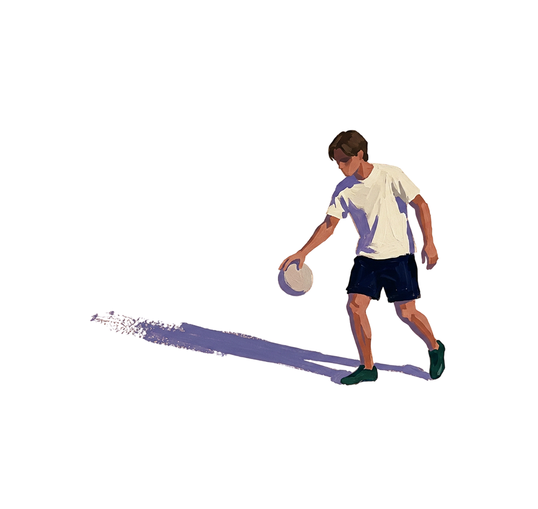 Kicking a football