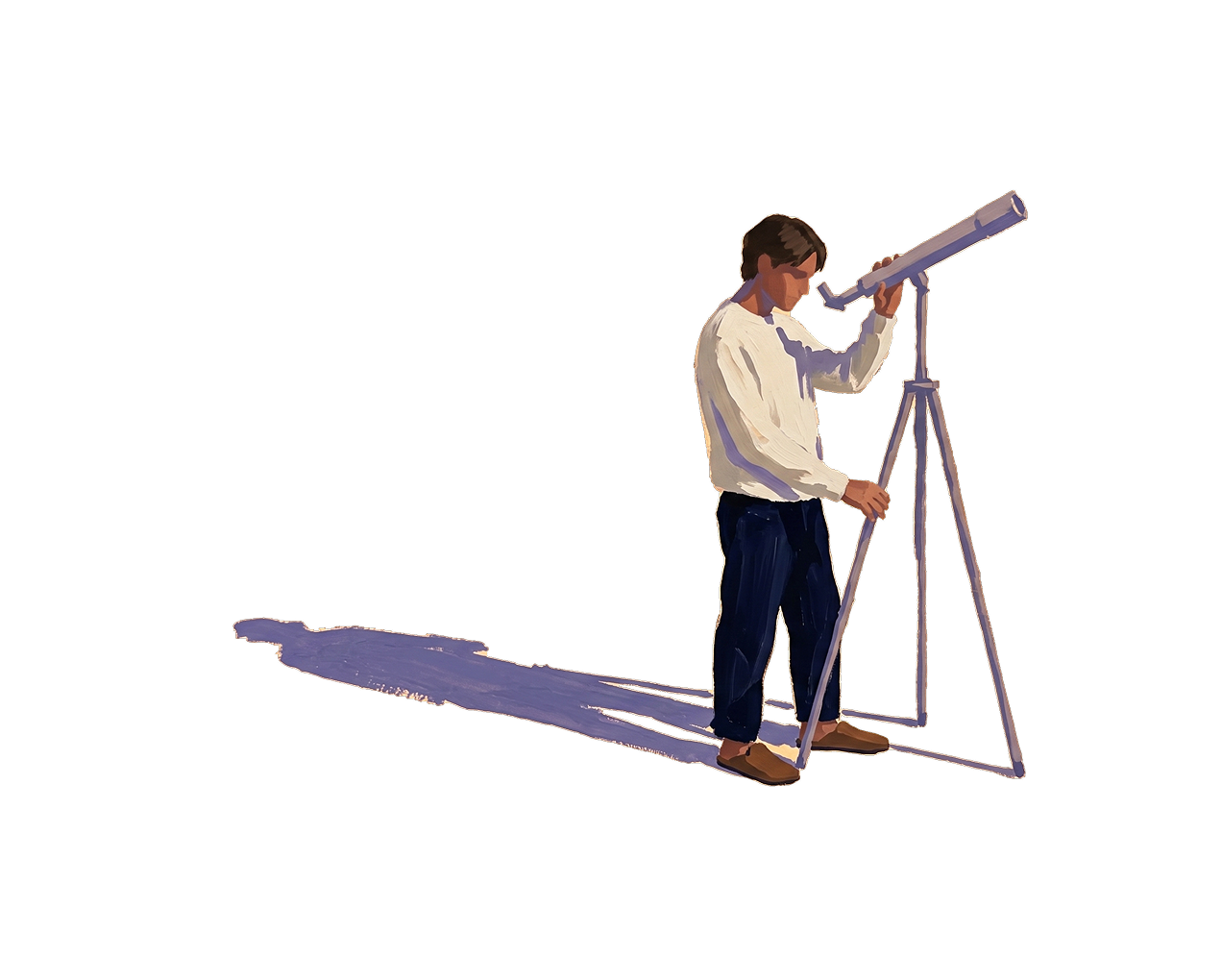 Looking through a telescope