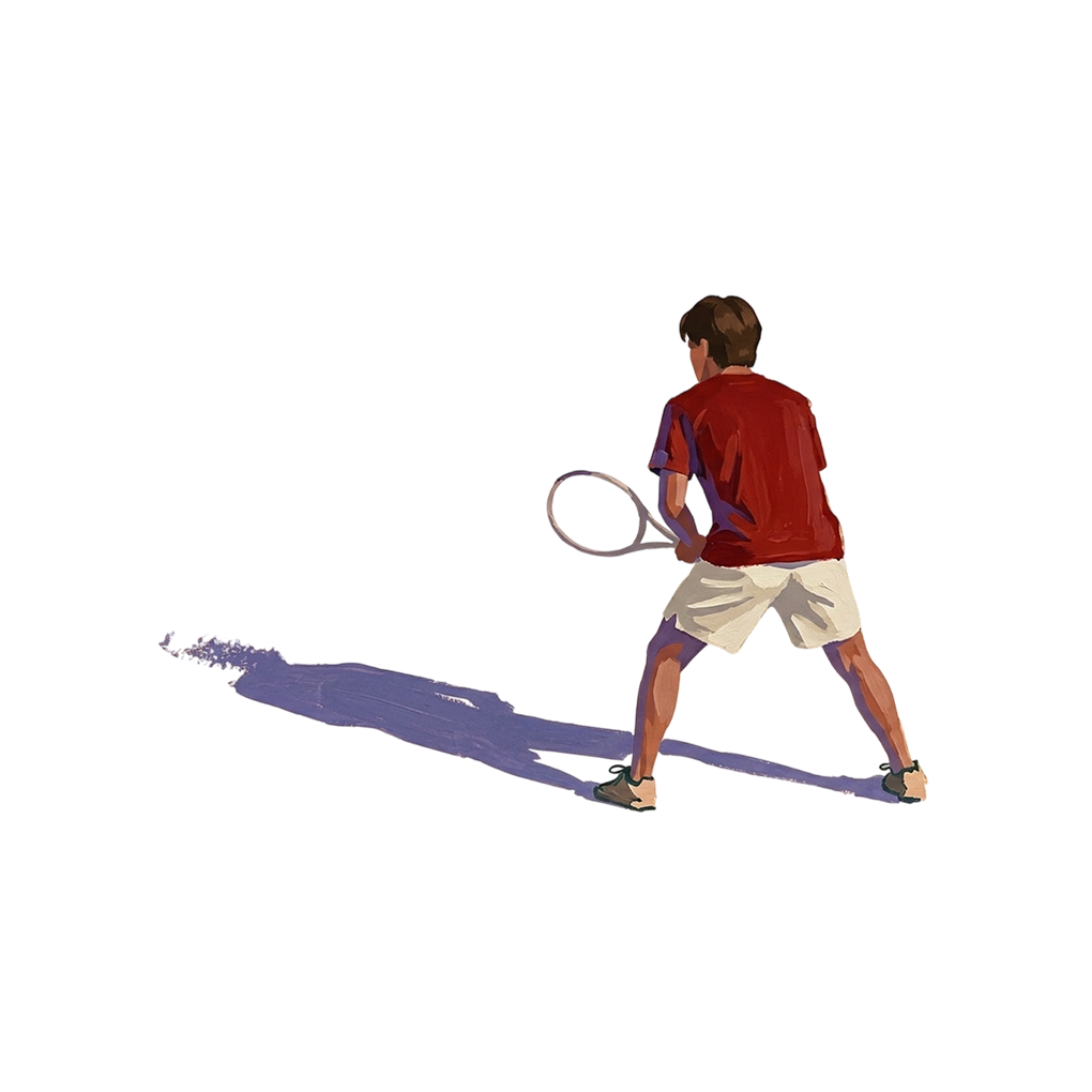 Playing tennis